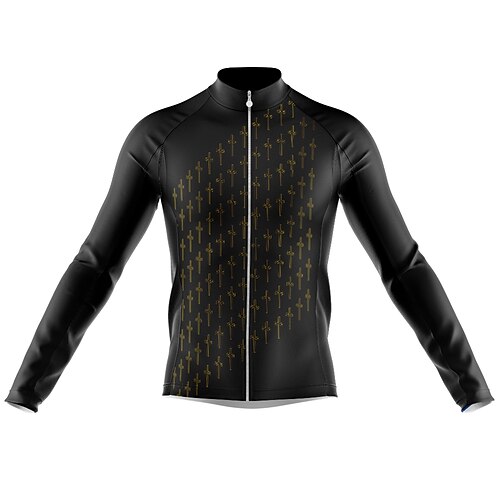 

Men's Cycling Jersey Long Sleeve Bike Jersey with 3 Rear Pockets Mountain Bike MTB Road Bike Cycling Cycling Breathable Ultraviolet Resistant Quick Dry Black Polyester Sports Clothing Apparel