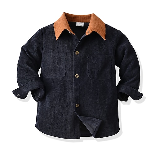 

Kids Boys Shirt Long Sleeve Color Block Colorblock Children Tops Fall Spring Daily Daily 3-6 Years