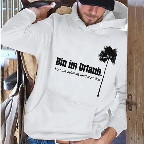 

Men's Pullover Hoodie Sweatshirt Graphic Patterned Letter Print Sports Outdoor Daily Sports Hot Stamping Designer Basic Hoodies Sweatshirts White