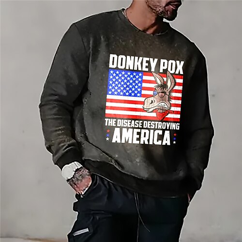 

Men's Unisex Sweatshirt Pullover Graphic Prints National Flag Print Daily Sports Holiday 3D Print Designer Casual Hoodies Sweatshirts Black