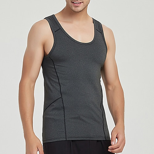 

Men's Gym Tank Top Singlet Sleeveless Base Layer Athletic Spandex Breathable Quick Dry Moisture Wicking Gym Workout Running Active Training Sportswear Activewear Solid Colored Violet Hemp gray Blue