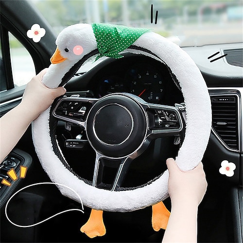 

1 PCS Plush Car Steering Wheel Cover Breathable Universal Fit For 15~151/2