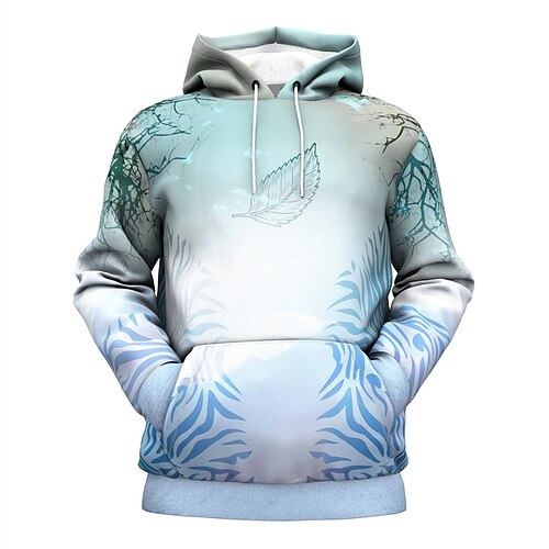 

Men's Unisex Pullover Hoodie Sweatshirt Hooded Gradient Graphic Prints Print Daily Sports 3D Print Streetwear Designer Hoodies Sweatshirts Long Sleeve Blue