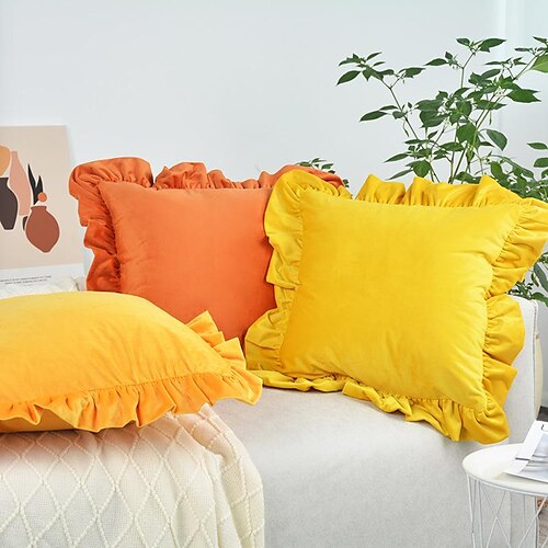 

Lotus Leaf Double Side Cushion Cover 1PC Soft Decorative Square Throw Pillow Cover Cushion Case Pillowcase for Bedroom Livingroom Indoor Cushion for Sofa Couch Bed Chair