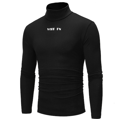 

Men's T shirt Tee Hot Stamping Graphic Patterned Letter Turtleneck Street Daily Print Long Sleeve Tops Designer Casual Fashion Comfortable Black / Summer / Sports / Summer