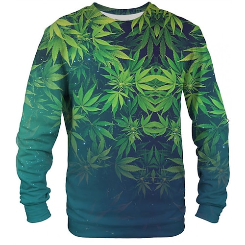 

Men's Unisex Sweatshirt Plants Graphic Prints Print Outdoor Street Daily 3D Print Basic Sports Hoodies Sweatshirts Long Sleeve Green