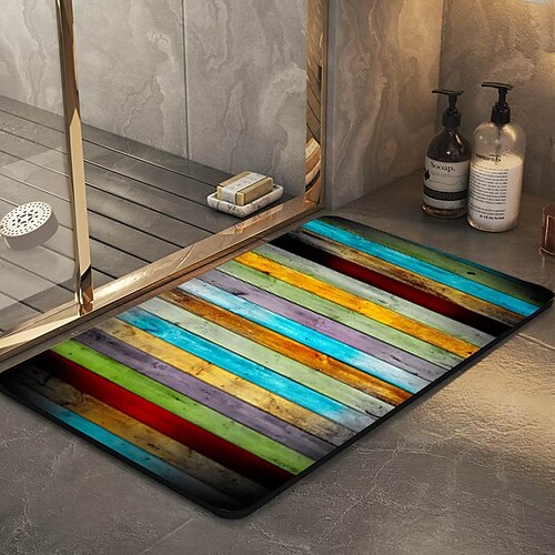 

Wood Grain Pattern Diatomaceous Earth Super Absorbent Bathroom Bath Mats E Creative Bathroom Rug Coral Velve New Design Stripe