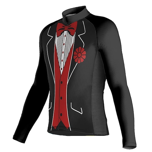 

21Grams Men's Cycling Jersey Long Sleeve Bike Top with 3 Rear Pockets Mountain Bike MTB Road Bike Cycling Breathable Quick Dry Moisture Wicking Reflective Strips Black Graphic Polyester Spandex Sports