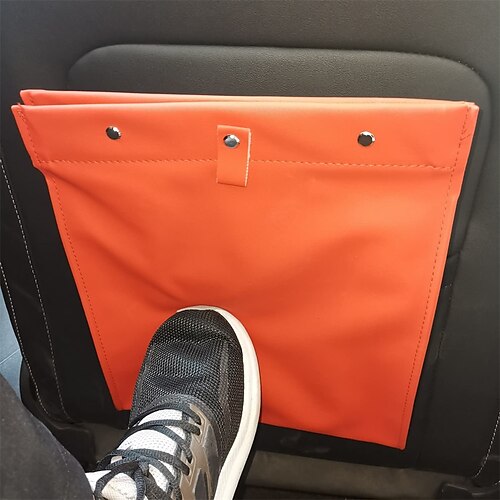 

Car Trash Can Foldable Faux Leather Garbage Bag Car Trash Bag HangingReusable Portable Garbage Cans with Disposable Garbage Bags