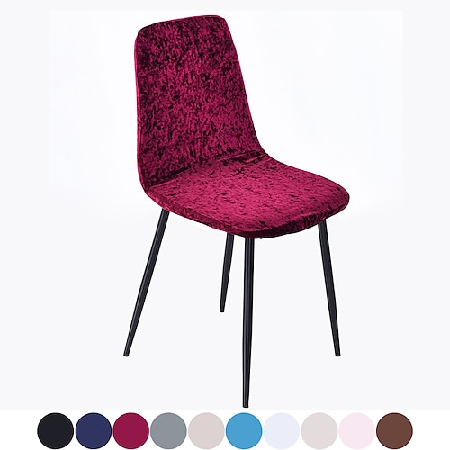 

Velvet Shell Chair Cover Mid Century Modern Style for Kitchen Dining Room Chair Slipcovers Dining Chair Covers Parsons Chair Slipcover Stretch Chair Covers for Dining Room