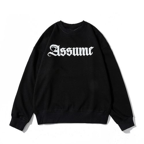 

Men's Sweatshirt Pullover Graphic Letter Print Daily Holiday Going out Hot Stamping Casual Streetwear Hoodies Sweatshirts White Black Light gray