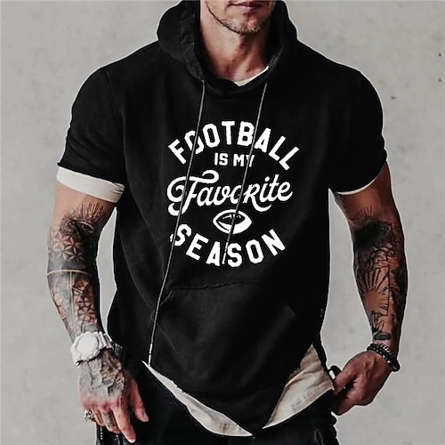 

Men's Unisex Hoodie Pullover Hoodie Sweatshirt Graphic Prints Letter Print Hooded Sports Outdoor Daily Sports 3D Print Designer Casual Hoodies Sweatshirts Short Sleeve Black