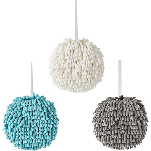 

Chenille Hand Ball Thickening Round Absorbent Hand Towel Quickly Absorbs Water Towel for Kitchen Household,Dining room,Bathroom