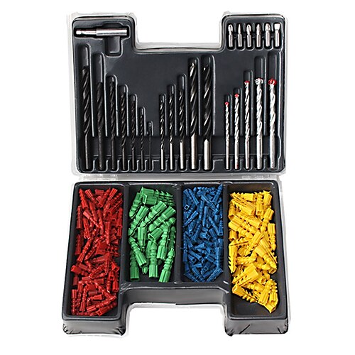 

300PCS Multi-function Drill Bit Set Tool Handle Twist Drill Wall Opening Construction Drill Three-pointed Woodworking Drill