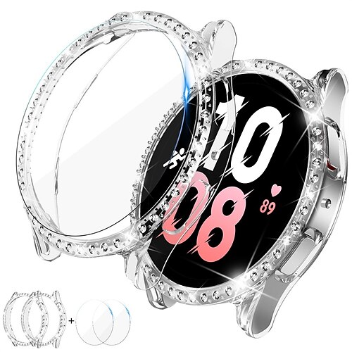 

[22Pack] Watch Case with Screen Protector Compatible for Samsung Galaxy Watch 4 & 5 Screen Protector 40mm Women Crystal Diamonds Waterproof Full Protective Bumper Cover for Galaxy Watch 4/5