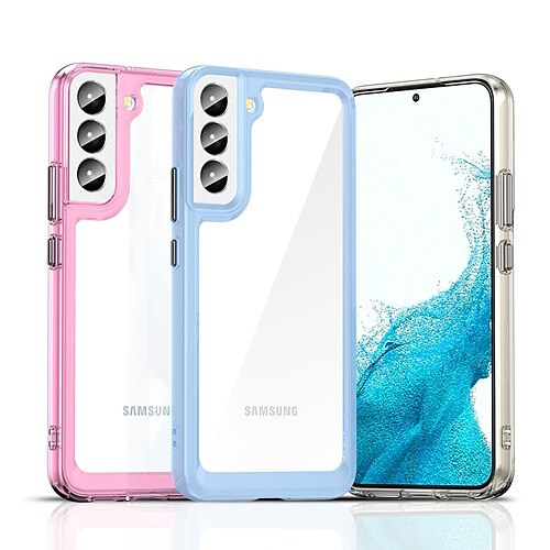 

Phone Case For Samsung Galaxy Back Cover Clear Case S22 S22 Ultra Portable Ultra-thin Transparent Transparent Solid Colored TPU Acrylic