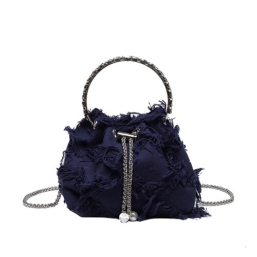 

Per donna Borsa da sera Borsa con manico superiore Tela Festa / Serata Per uscire Dettagli con perline Catenina Azzurro cielo Blu scuro Beige