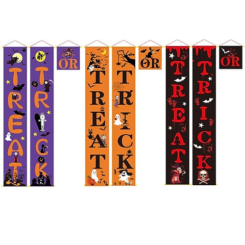 

1 set Halloween Tree Pumpkin Bat Banner Garland for Gift Decoration Party 9.8459.1 inch Fabric