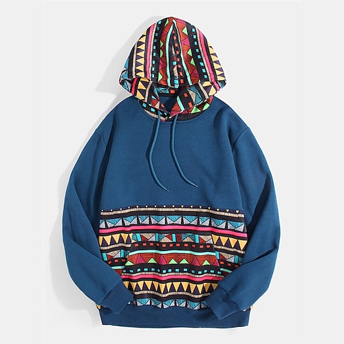 

Men's Unisex Pullover Hoodie Sweatshirt Hooded Tribal Graphic Prints Print Daily Sports 3D Print Streetwear Designer Hoodies Sweatshirts Long Sleeve Blue