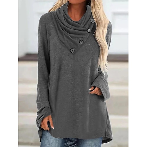 

Women's Sweatshirt Pullover V Neck Plain Daily Weekend Streetwear Casual Hoodies Sweatshirts Gray