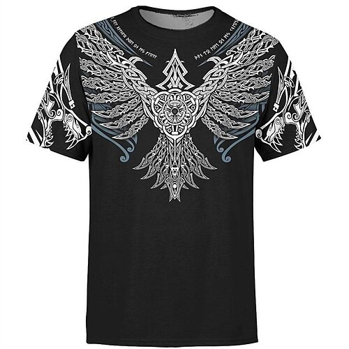 

Men's Unisex T shirt Tee Tribal Graphic Prints Crew Neck Black 3D Print Outdoor Street Short Sleeve Print Clothing Apparel Sports Casual Comfortable Big and Tall / Summer / Summer