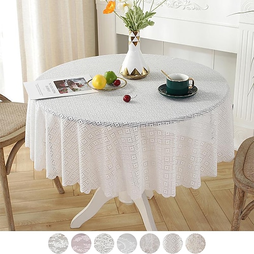 

Lace Tablecloth White Table Cover Cloths for Side Table,Coffe Table,Kitchen Dining, Party, Holiday, Christmas, Buffet