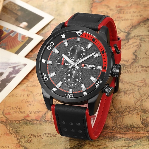 

CURREN Quartz Watch Luxury Men Outdoor Mens Watches Sport Watches Chronograph Wristwatch Clock Leather Wrist Watch