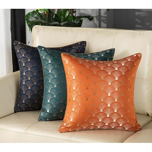 

High Precision Jacquard Pillow Cover Ginkgo Leaf Pillow Square Throw Pillow Case for Home Sofa Couch Chair Back Seat 1PC