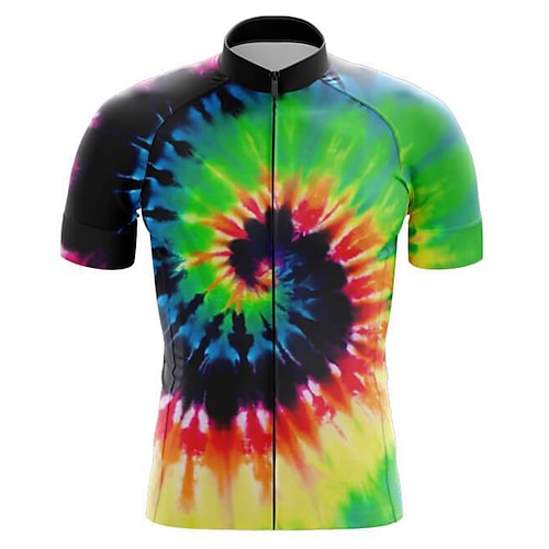 

21Grams Men's Cycling Jersey Short Sleeve Bike Top with 3 Rear Pockets Mountain Bike MTB Road Bike Cycling Breathable Quick Dry Moisture Wicking Reflective Strips Green Graphic Polyester Spandex