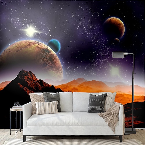 

Mural Universe Planet Map Suitable For Hotel Living Room Bedroom Art Deco 3D Home Decoration Comtemporary Classic Wall Covering