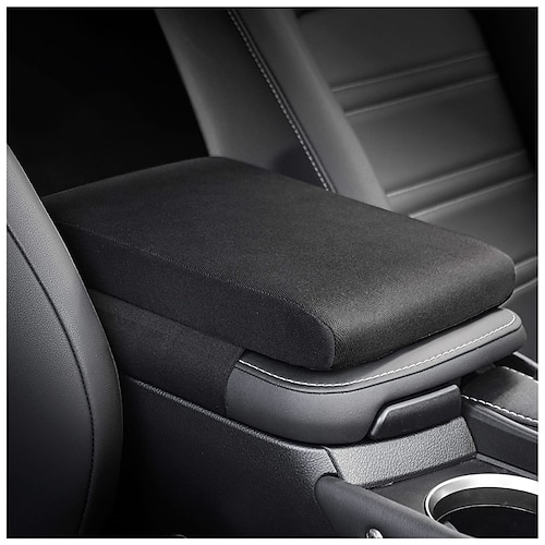 

Car Center Console Cover Memory Foam Armrest Cushion & Arm Rest Protector & Middle Organizer Black Elbow Pillow & Seat Central Box Lid Pad & Universal Interior Accessory for Truck Auto SUV