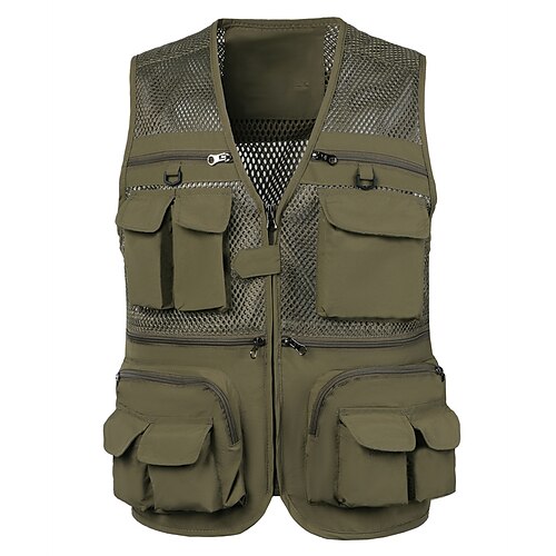 

Per uomo Gilet Traspirante Esterno Per eventi Cerniera A V Streetwear Moderno Informale Giacca Capispalla Colore puro Tasche Asciugatura rapida Nero Verde militare Blu marino scuro