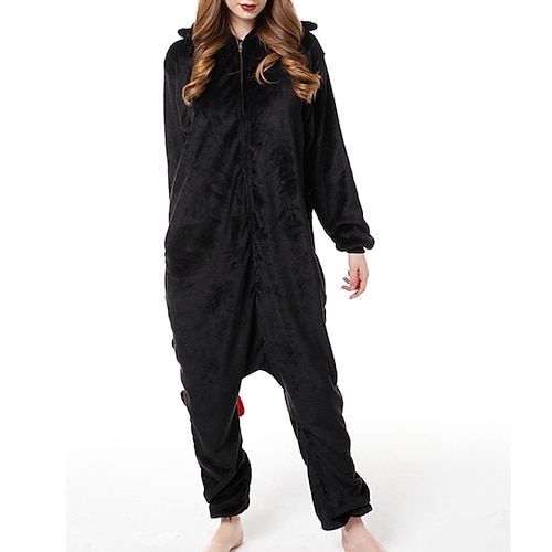 

Women's Winter Loungewear Bodysuits Kigurumi Pajamas Winter Onesies Animal Cartoon Comfort Soft Home Polyester Hoodie Long Sleeve Hoodie Winter Fall Black / Flannel / Pjs