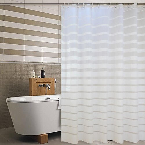 

Peva Shower Curtain Bathroom Curtain Unequal Stripe Shower Curtain Shower Curtain Bathroom Curtain With Stainless Steel Buckle