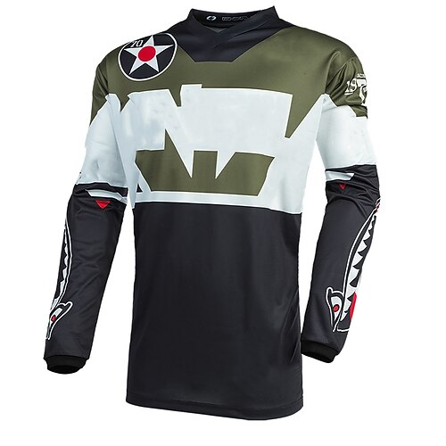 

21Grams Men's Downhill Jersey Long Sleeve Mountain Bike MTB Road Bike Cycling Black Color Block Bike Jersey Breathable Quick Dry Moisture Wicking Polyester Spandex Sports Color Block Clothing Apparel