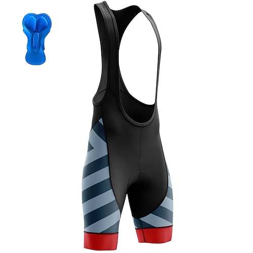 

21Grams Men's Cycling Bib Shorts Bike Bottoms Mountain Bike MTB Road Bike Cycling Sports Stripes 3D Pad Cycling Breathable Quick Dry Blue Polyester Spandex Clothing Apparel Bike Wear / Stretchy