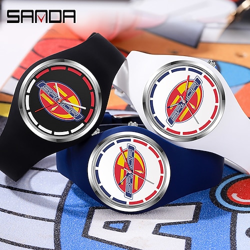 

Sanda Top Brand Casual Men's Watches Black 50m Waterproof Quartz Watch Women Wristwatch Clock White Relogio Feminino 6077