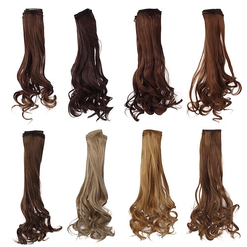 

Curly Heat Resistant Doll Hair Wefts for DIY 1/3 1/4 1/6 BJD SD Doll Wigs rerooting Doll Hair kitDoll Hair wefts Craft Wool Hair Doll Hair rerooting Doll Hair Wig 10inch