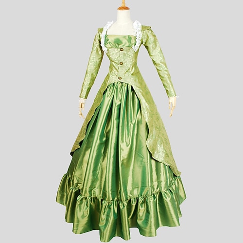 

Rococo Victorian Ball Gown Vintage Dress Party Costume Masquerade Prom Dress Women's Costume Vintage Cosplay Party Halloween Carnival Long Sleeve Dress Masquerade