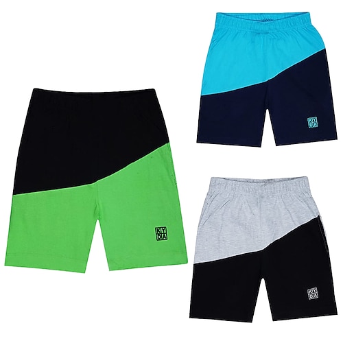 

Kids Boys Shorts Green Blue Gray Color Block Spring Summer 3D Print Street 3-12 Years