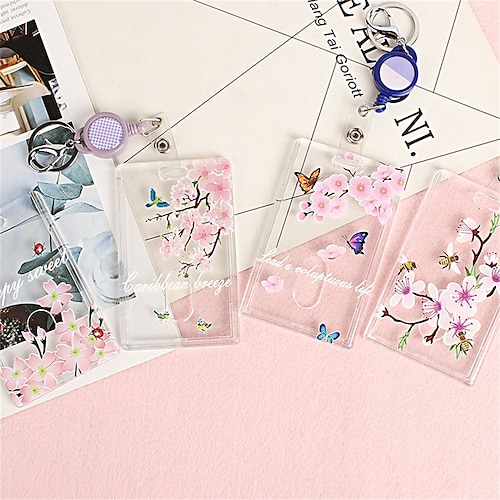 

ID Card Holder Acrylic Name Card Holder Waterproof Transparent Multi for Women Men