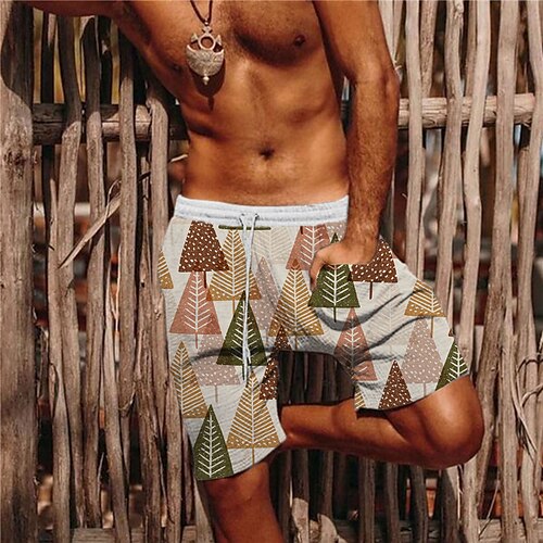 

Men's Designer Classic Shorts Beach Shorts 3D Print Drawstring Elastic Waist Short Pants Casual Daily Micro-elastic Graphic Prints Tree Comfort Breathable Mid Waist Brown S M L XL XXL