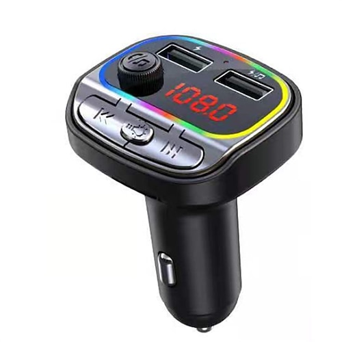 

C21 Car Mp3 Player 3.1A USB Fast Charger Bluetooth 5.0 FM Transmitter With Colorful LightsSupport Handsfree TF U Disk