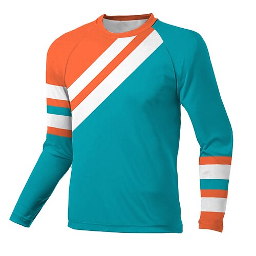 

21Grams Men's Downhill Jersey Long Sleeve Green Patchwork Bike Breathable Quick Dry Polyester Spandex Sports Patchwork Clothing Apparel / Stretchy