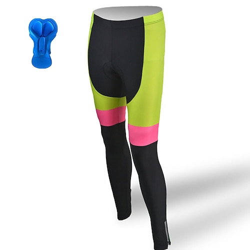 

21Grams Men's Cycling Tights Bike Bottoms Mountain Bike MTB Road Bike Cycling Sports Patchwork 3D Pad Cycling Breathable Quick Dry Green Polyester Spandex Clothing Apparel Bike Wear / Stretchy
