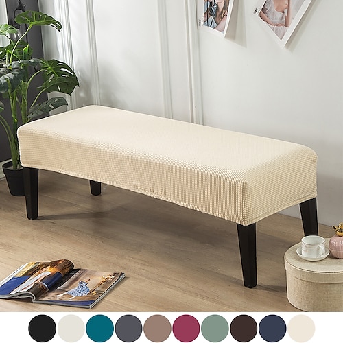 

Dining Bench Cover Removable Bench Slipcover Spandex High Stretch Bench Seat Furniture Protector Dining Chair Slipcovers for Living Room and Kitchen