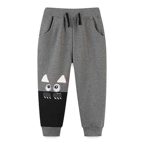 

pantalon enfant garçon imprimé gris automne hiver actif indoor 2-8 ans