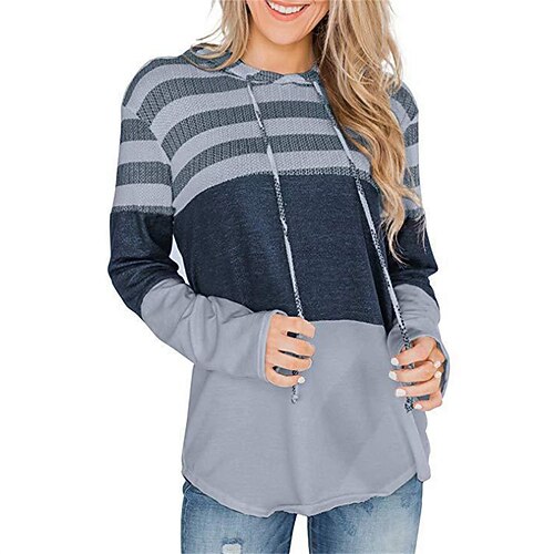 

Women's Hoodie Color Block Casual Daily Sports Casual Streetwear Hoodies Sweatshirts Wine Red White Blue
