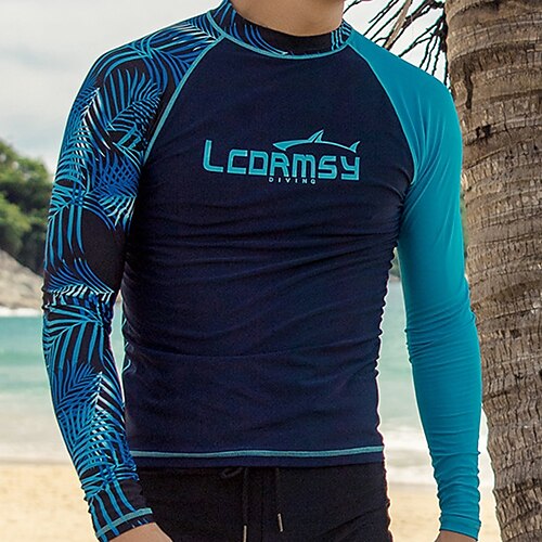 Men's Swimsuit Short Sleeve Rash Guards Quick Dry Snorkeling Surfing Sun  Shirt