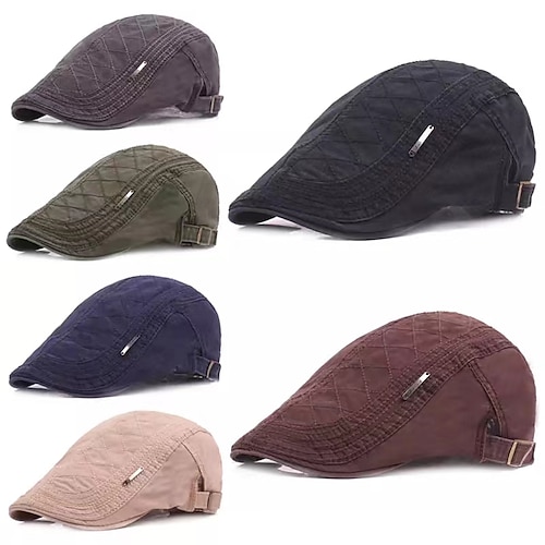 

Men's Women's Newsboy Hat Cabbie Cap Party / Evening Solid / Plain Color Cotton Simple Casual 1 pcs